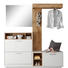 GARDEROBE - Eichefarben/Weiß, Design, Glas/Holzwerkstoff (177/196/32cm) - Carryhome GARDEROBE - Eichefarben/Weiß, Design, Glas/Holzwerkstoff (177/196/32cm) - Carryhome
