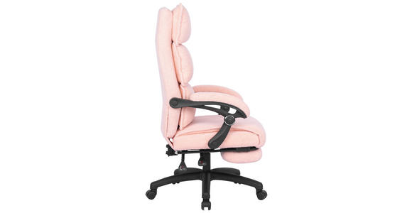CHEFSESSEL Teddystoff Pink - Pink/Schwarz, Design, Kunststoff/Textil (64,5/112/120/65cm) - Carryhome