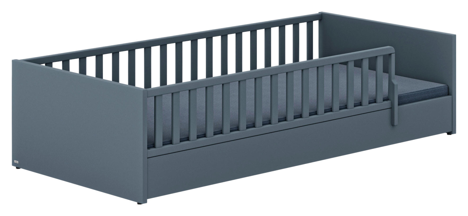 BODENBETT Little Flo, 90/200 cm,  in Blau  - Blau/Schwarz, Basics (205,6/97,6/50,8cm) - Paidi