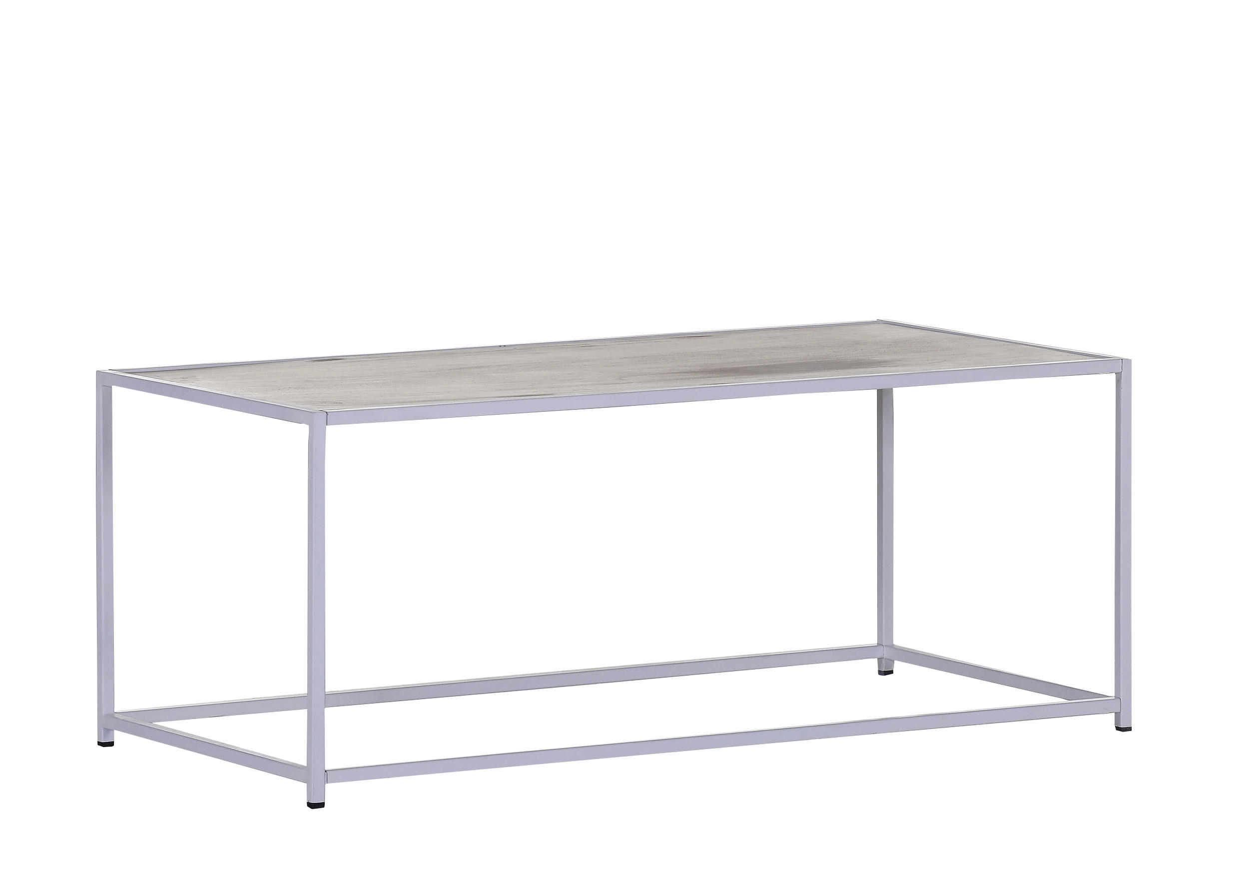 COUCHTISCH Mangoholz massiv 100/50/40 cm rechteckig Weiß  - Weiß, Trend, Holz/Metall (100/50/40cm) - Livetastic