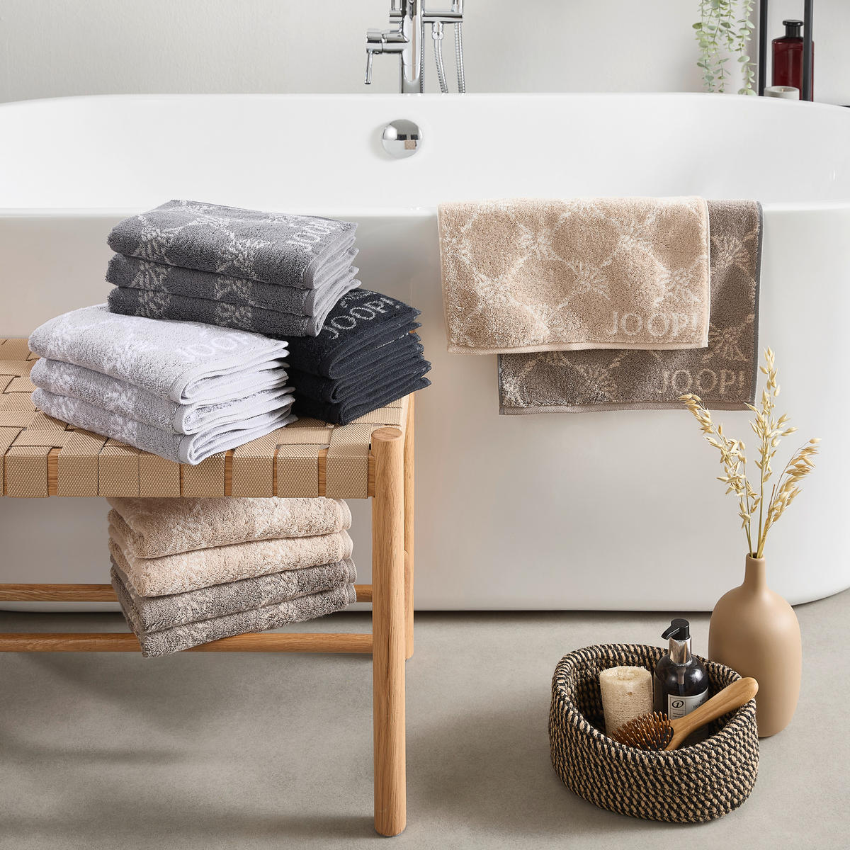 FROTTIERSET Sandfarben 3-teilig  - Sandfarben, Basics, Textil - Joop!