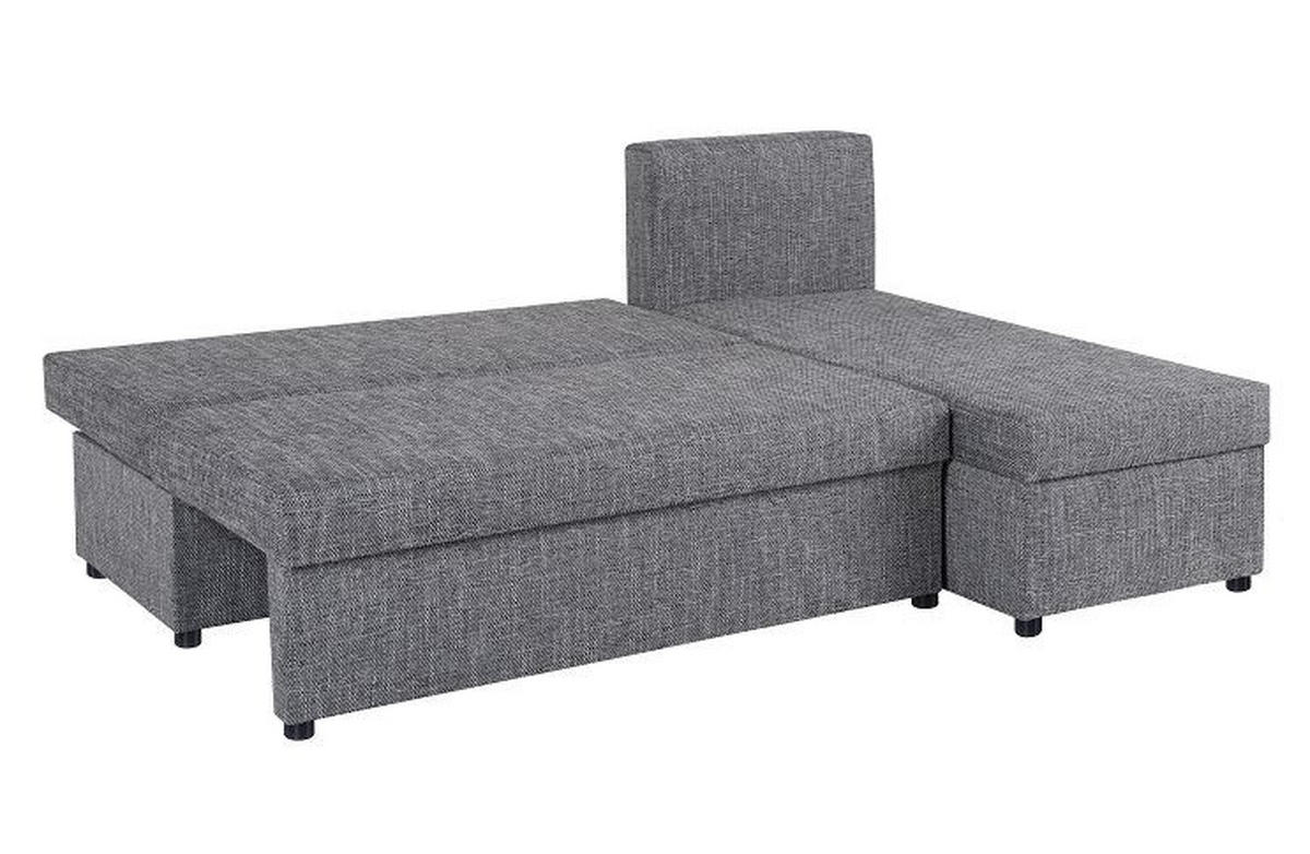 ECKSOFA Grau Webstoff  - Schwarz/Grau, Design, Kunststoff/Textil (195/147cm) - P & B