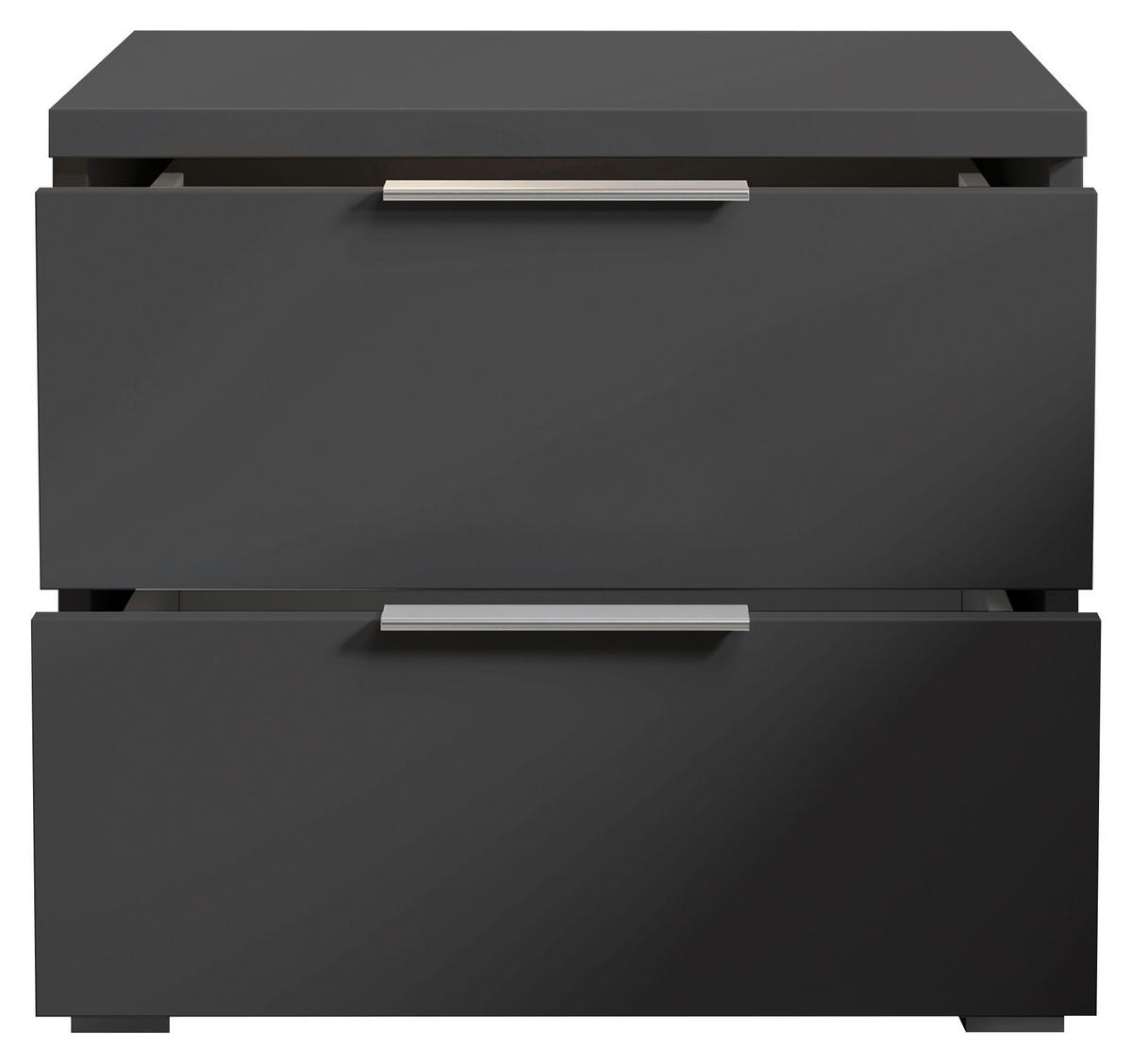 NOČNA OMARICA, barve grafita  - barve aluminija/barve grafita, Konvencionalno, umetna masa/leseni material (46/43/42cm) - Boxxx