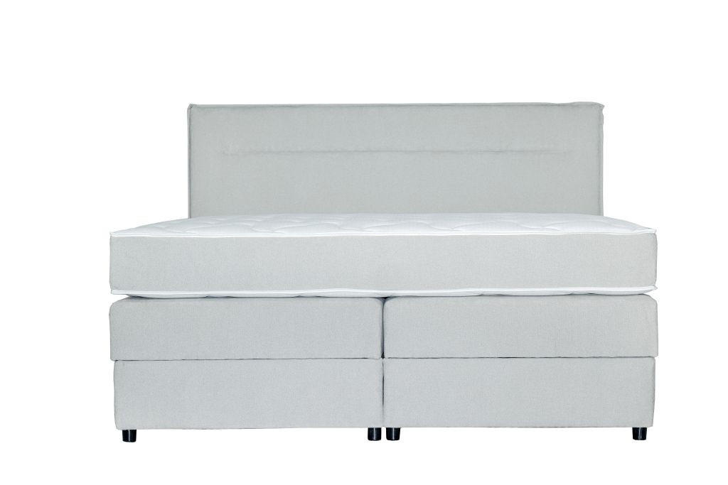 BOXSPRING KREVET     svijetlo siva  - svijetlo siva/crna, Moderno, drvni materijal/tekstil (208/182cm) - Hom`in