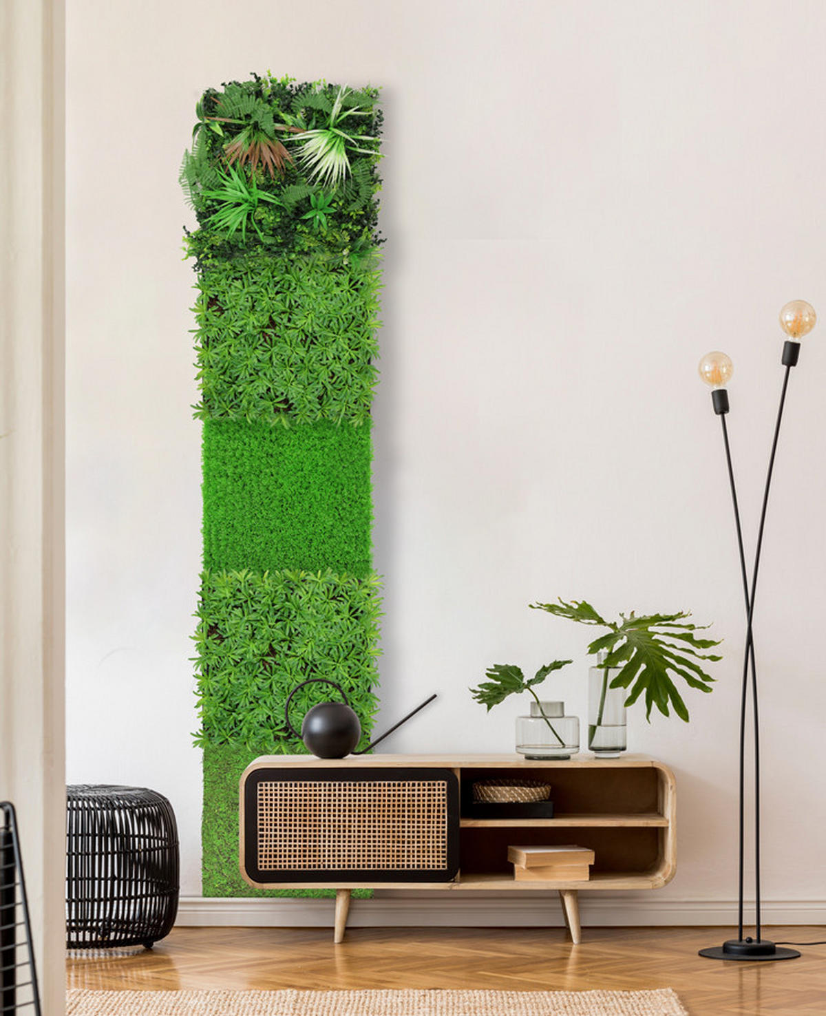 AKUSTIKPANEEL Modular Wall System Design Flora 52/52/5 cm  - Grün, MODERN, Kunststoff (52/52/5cm) - Jangal