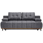 SCHLAFSOFA Webstoff Grau  - Schwarz/Grau, Design, Holz/Textil (206/77-87/102cm) - Novel
