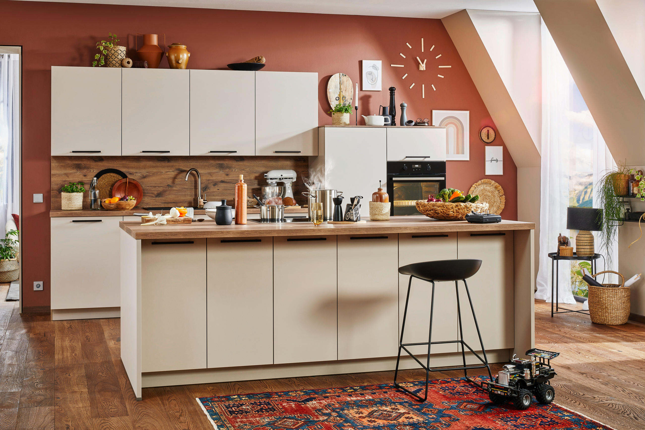 KUHINJA - kašmir/boje hrasta, Design, drvni materijal - Moderano
