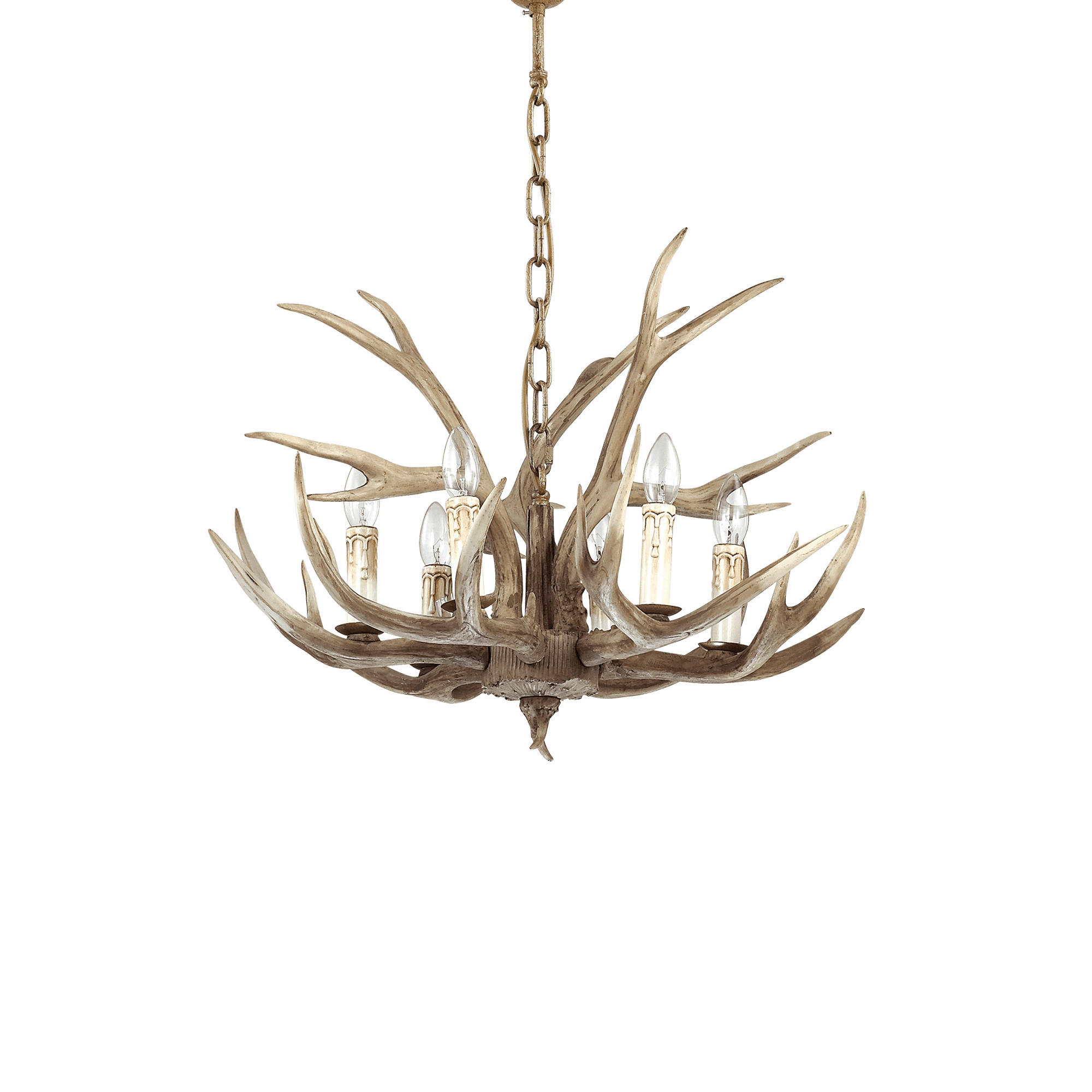 HÄNGELEUCHTE Chalet 67/65/130 cm   - Braun, Natur, Kunststoff/Metall (67/65/130cm) - Ideal Lux
