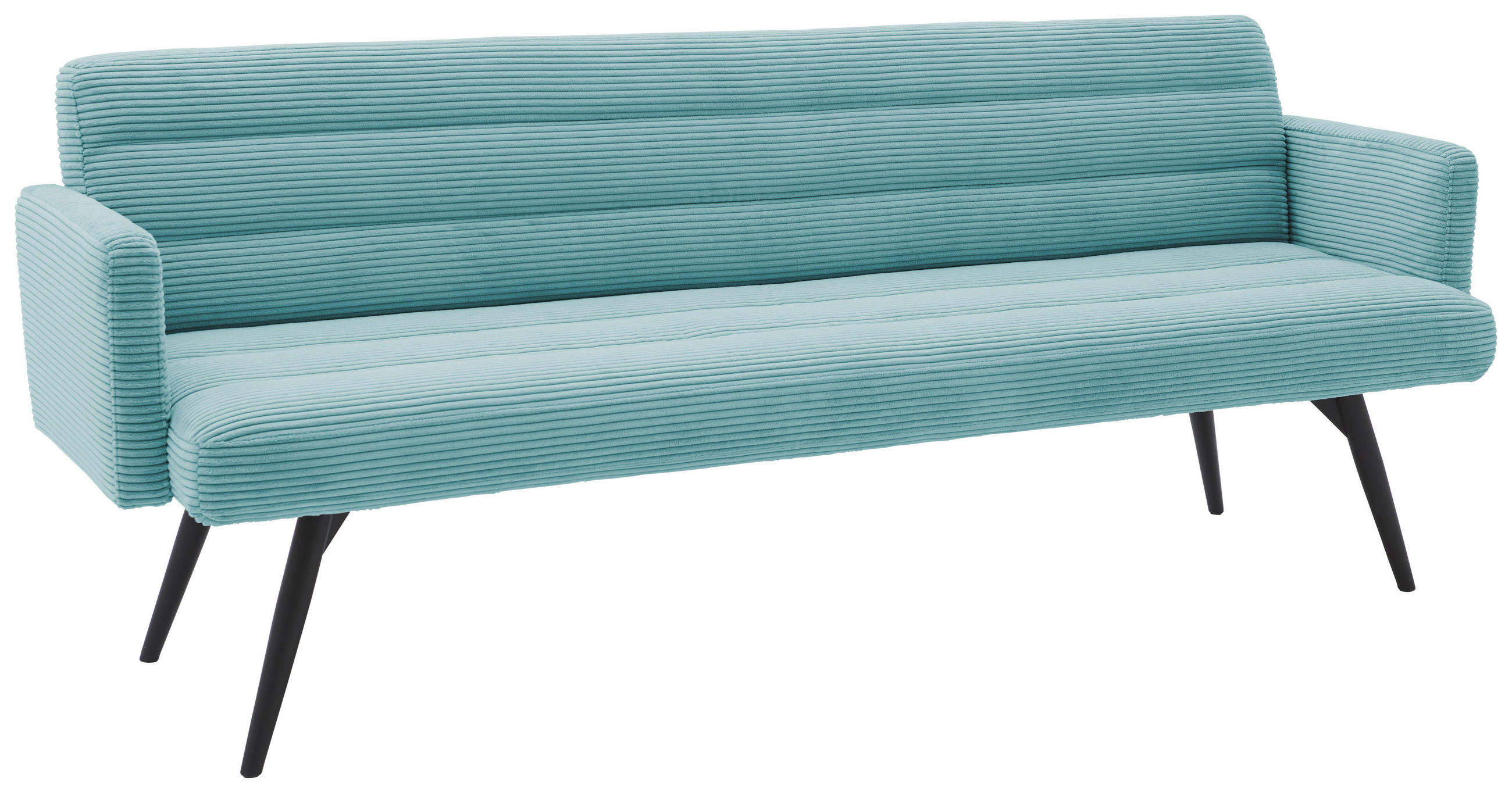 SITZBANK 216/86/68 cm Cord Petrol Metall  - Petrol/Schwarz, Design, Textil/Metall (216/86/68cm) - Dieter Knoll