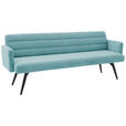 SITZBANK 216/86/68 cm Cord Petrol Metall  - Petrol/Schwarz, Design, Textil/Metall (216/86/68cm) - Dieter Knoll