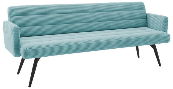 SITZBANK 216/86/68 cm Cord Petrol Metall - Petrol/Schwarz, Design, Textil/Metall (216/86/68cm) - Dieter Knoll