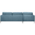 ECKSOFA Blau Chenille  - Blau/Silberfarben, KONVENTIONELL, Textil/Metall (143/284cm) - Carryhome
