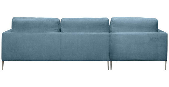 ECKSOFA Blau Chenille  - Blau/Silberfarben, KONVENTIONELL, Textil/Metall (143/284cm) - Carryhome