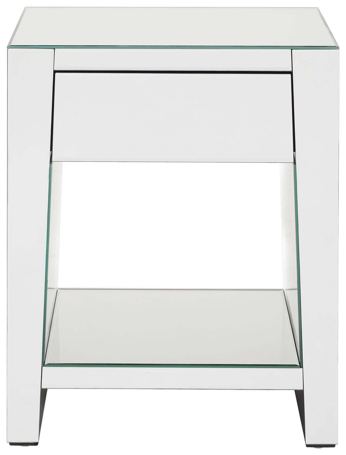 NOĆNI ORMARIĆ srebrne boje   - srebrne boje, Trend, staklo/drvni materijal (44/55/30cm) - Xora