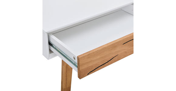 SCHMINKTISCH 120/55/135 cm, Weiß, Eichefarben  - Eichefarben/Weiß, Trend, Glas/Holz (120/55/135cm) - Xora