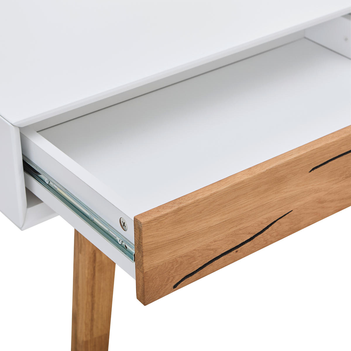 SCHMINKTISCH 120/55/135 cm, Weiß, Eichefarben  - Eichefarben/Weiß, Trend, Glas/Holz (120/55/135cm) - Xora