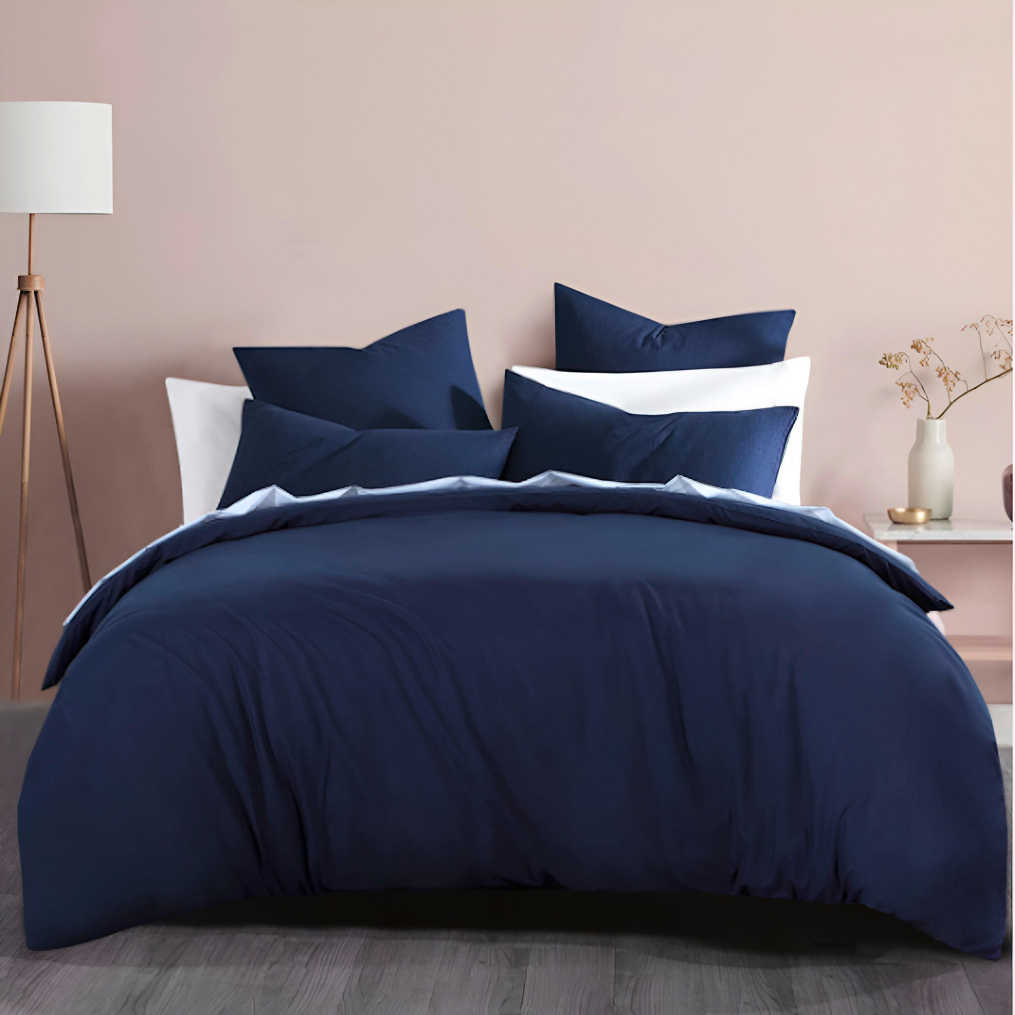 ÁGYNEMŰHUZAT-GARNITÚRA 140/200 cm  - sötétkék, Basics, textil (140/200cm)
