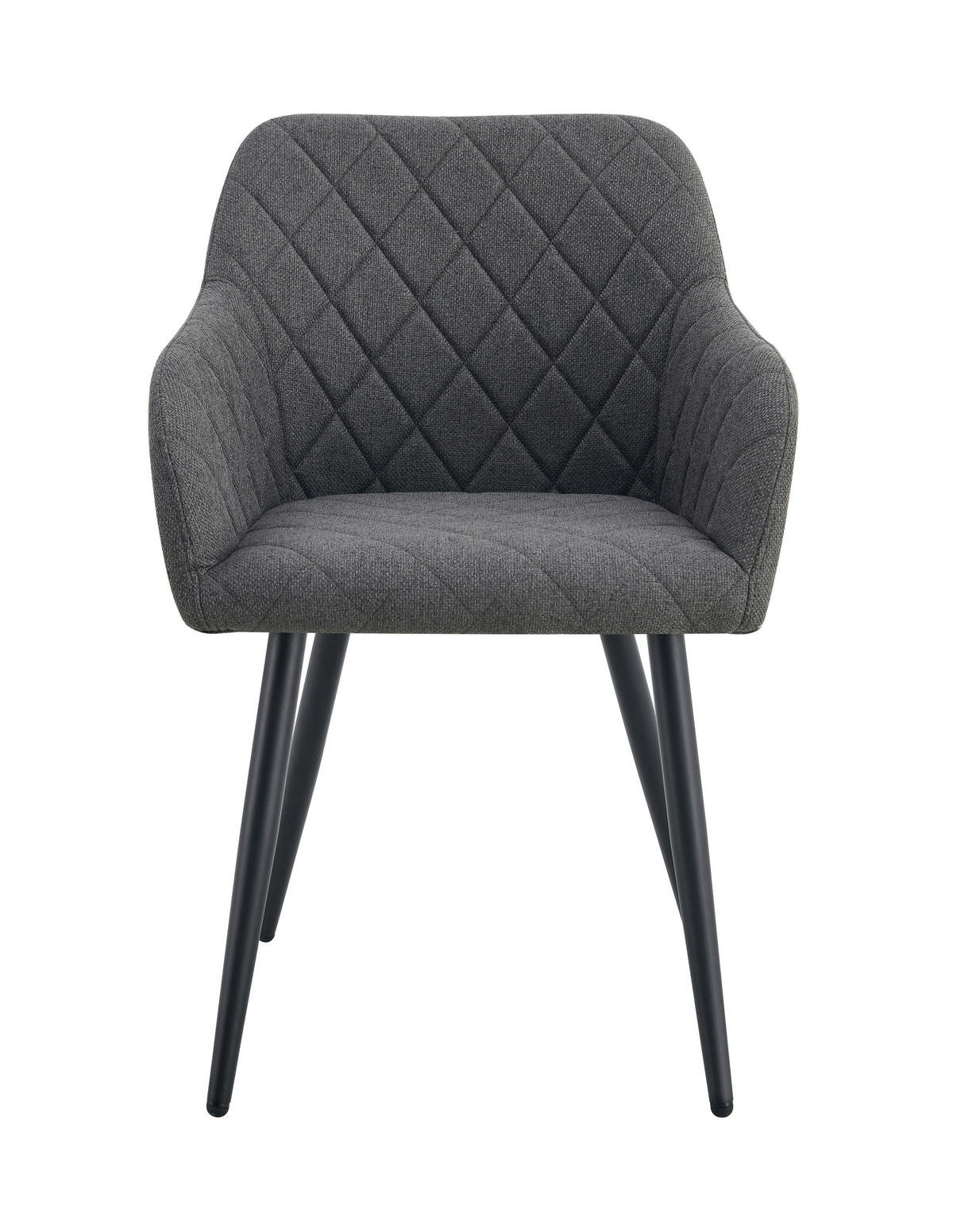 STUHL-SET 2 Stück  in Webstoff  - Anthrazit/Schwarz, MODERN, Textil/Metall (56/83/60cm) - MID.YOU