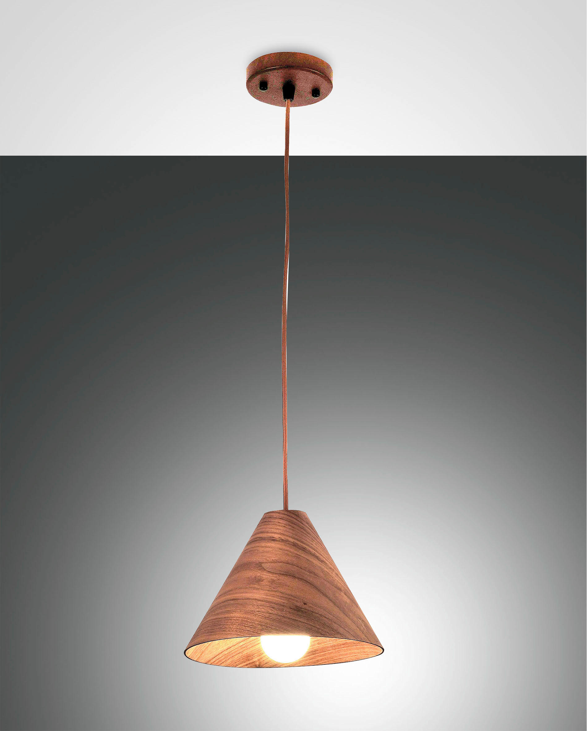PENDELLEUCHTE 25/200 cm  - Design, Holz/Textil (25/200cm) - Fabas Luce