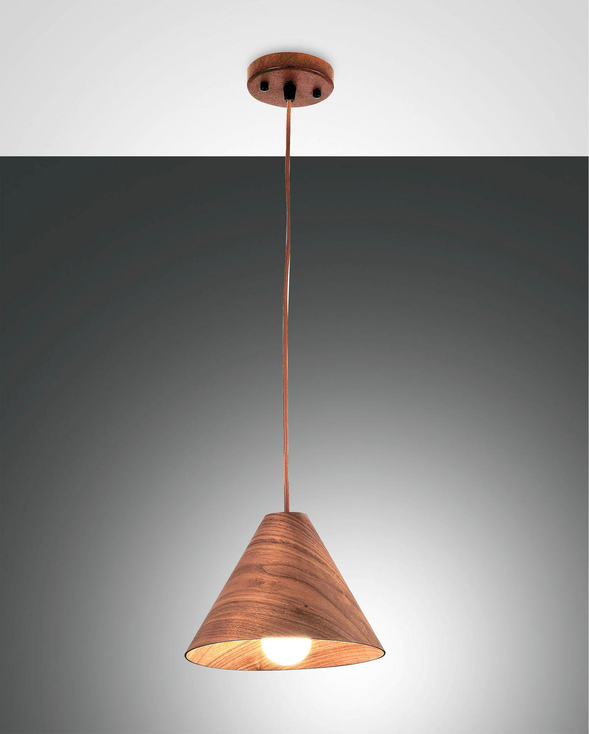 PENDELLEUCHTE 25/200 cm  - Design, Holz/Textil (25/200cm) - Fabas Luce