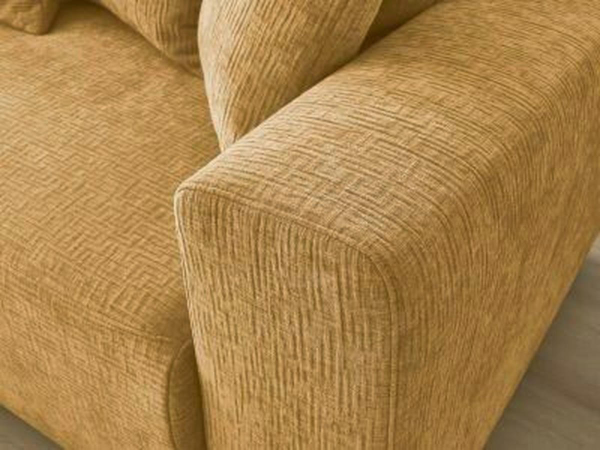 ECKSOFA Ottomane links  ATILLA Gelb Struktur  - Gelb/Schwarz, MODERN, Kunststoff/Textil (149/244cm)