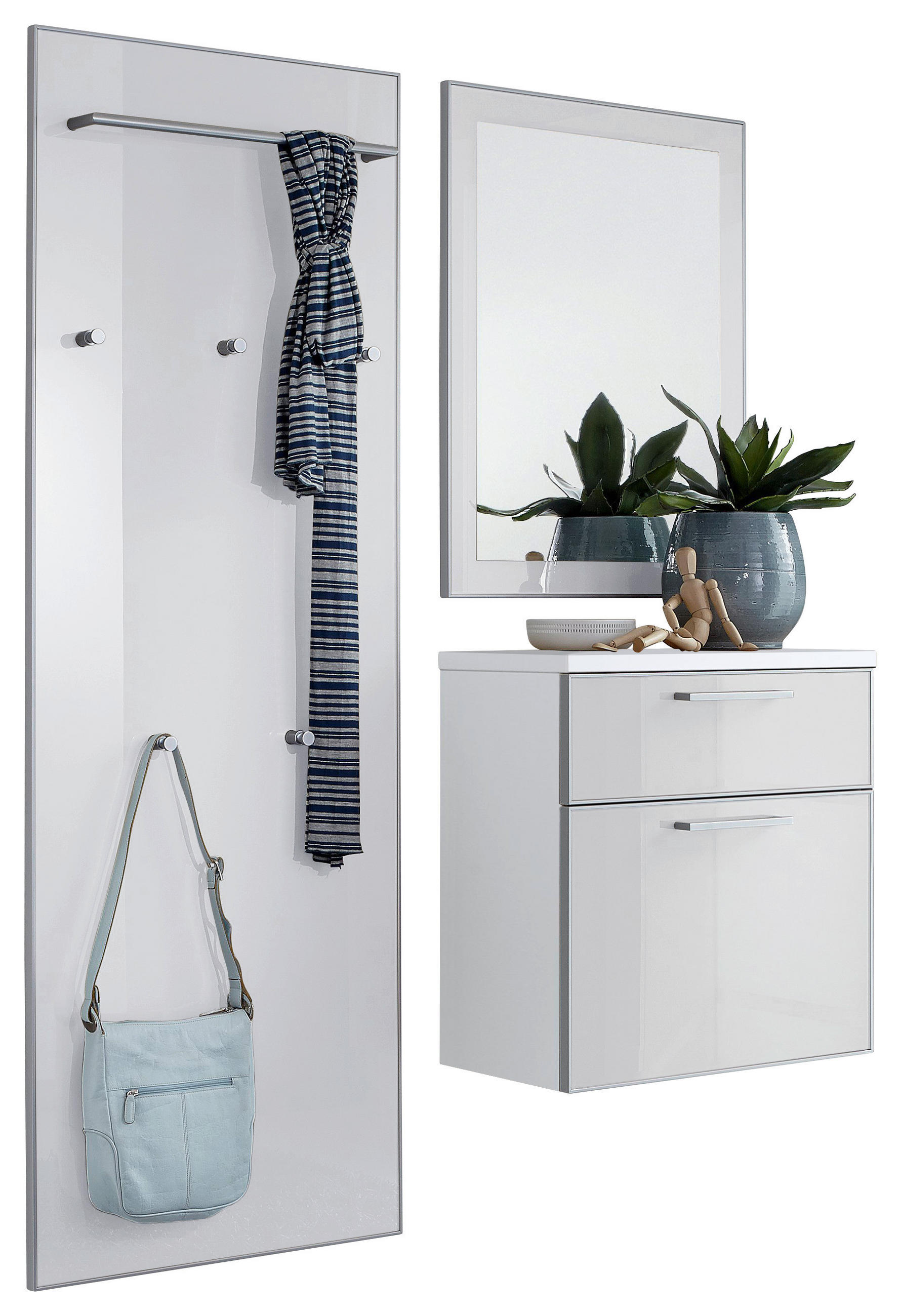 GARDEROBE Weiß  - Weiß, Design, Glas (130/170/31cm)