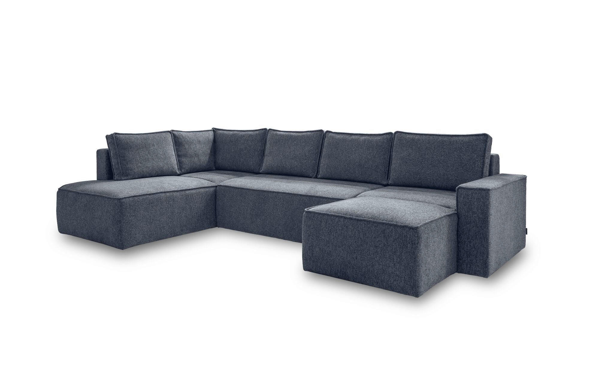 SOFFA i mörkblå  - vit/grå, Design, textil/plast (194/322/156cm) - MID.YOU