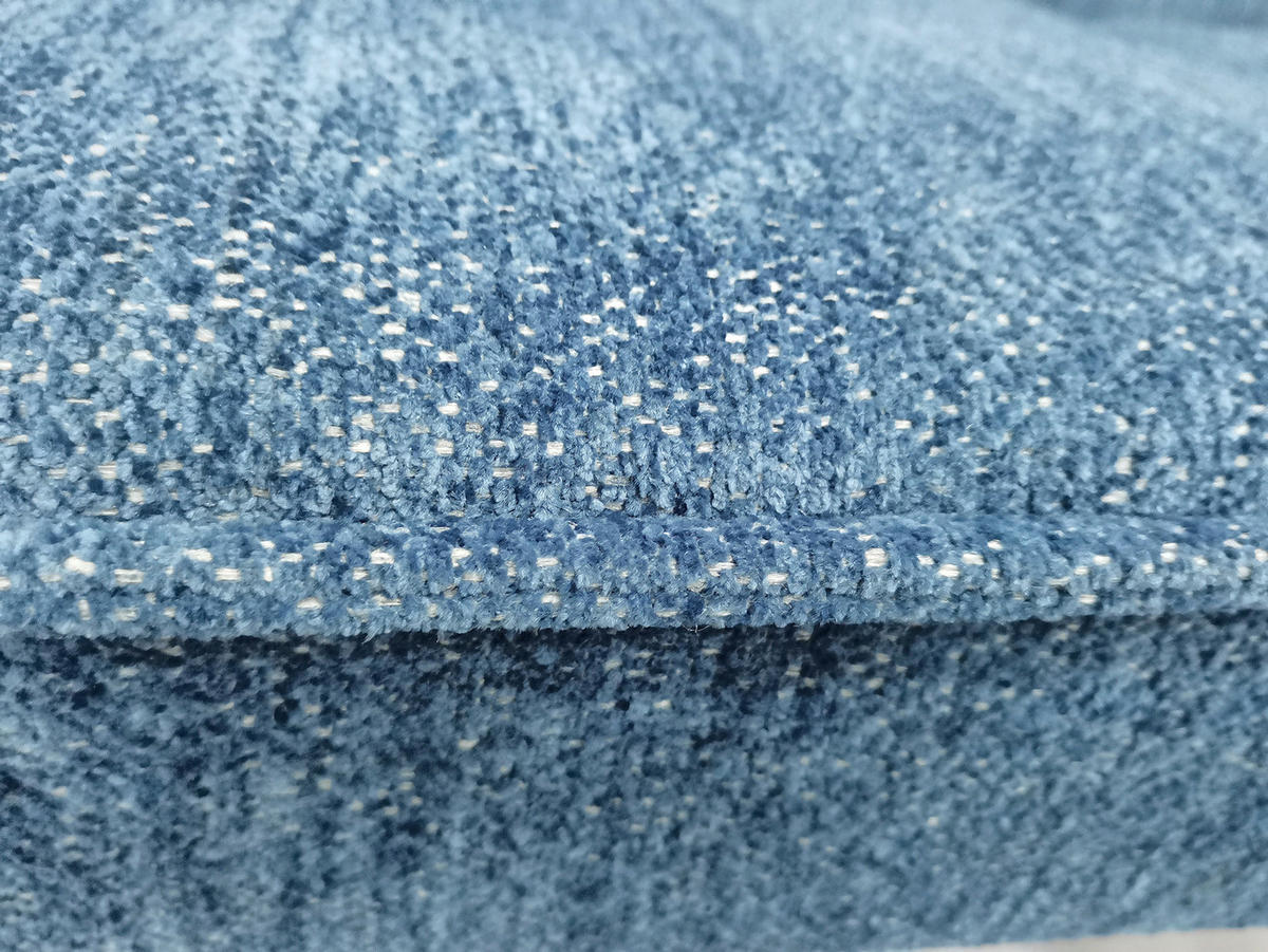 ECKBANK in Metall, Textil Braun, Blau  - Blau/Schwarz, Modern, Textil/Metall (154/194cm) - MID.YOU