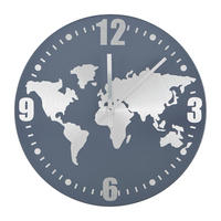 WANDUHR Grau, Edelstahlfarben  - Edelstahlfarben/Grau, Trend, Metall (30cm) - Ambia Home