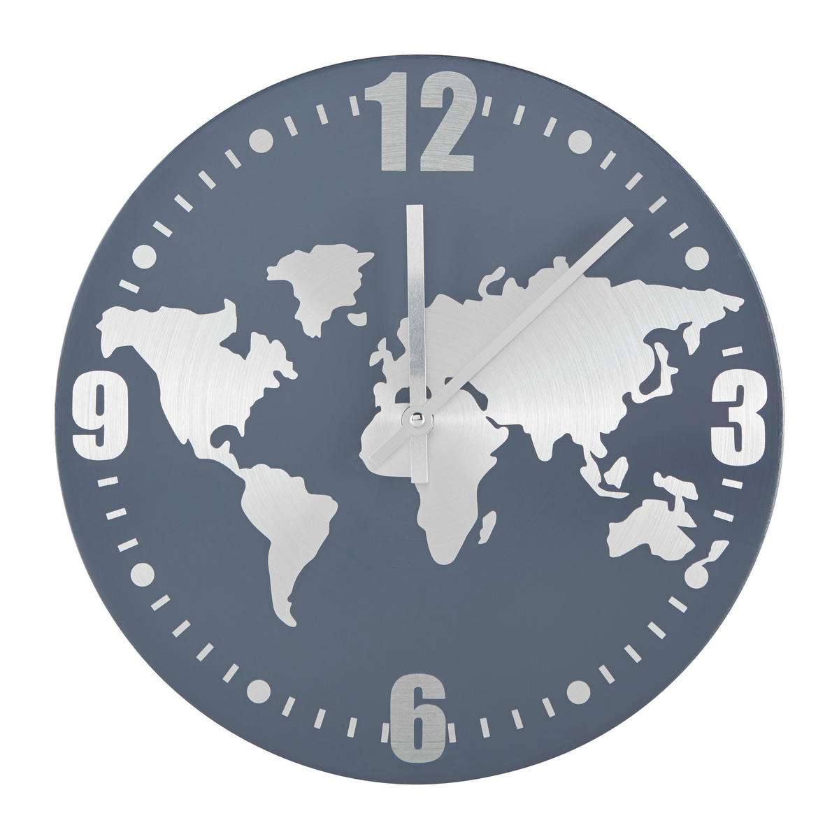 WANDUHR Grau, Edelstahlfarben  - Edelstahlfarben/Grau, Trend, Metall (30cm) - Ambia Home