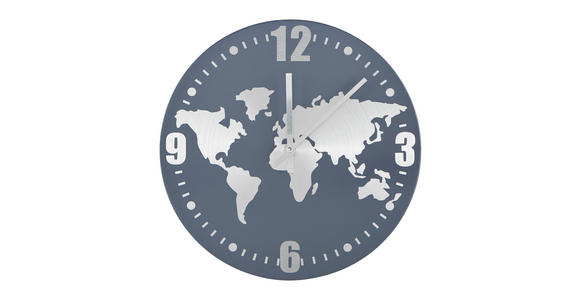 WANDUHR Grau, Edelstahlfarben  - Edelstahlfarben/Grau, Trend, Metall (30cm) - Ambia Home