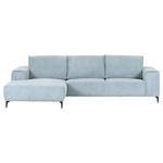 ECKSOFA Hellblau, Mintgrün Cord  - Schwarz/Hellblau, KONVENTIONELL, Textil/Metall (170/285cm) - Carryhome