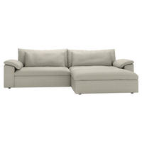 ECKSOFA  Chenille Hellbraun  - Hellbraun/Schwarz, Modern, Kunststoff/Textil (306/198cm) - Carryhome