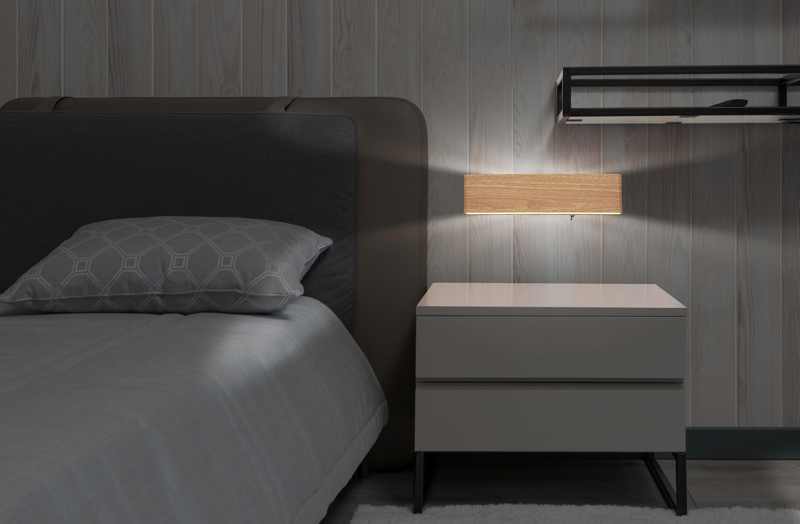 LED-WANDLEUCHTE 29,5/4,5 cm   - Opal/Braun, Design, Kunststoff/Metall (29,5/4,5cm) - Globo