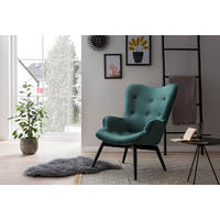 SESSEL in Samt Grün  - Schwarz/Grün, MODERN, Textil/Metall (80/92/99cm) - Livetastic