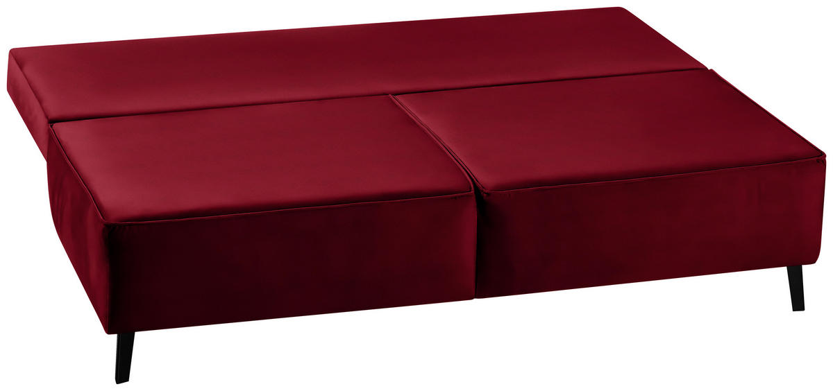 SCHLAFSOFA in Dunkelrot  - Schwarz/Dunkelrot, Konventionell, Textil/Metall (197/91/88cm) - Novel