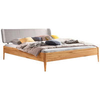 BETT 180/200 cm  in Buchefarben, Hellgrau  - Buchefarben/Hellgrau, MODERN, Holz/Textil (180/200cm) - Hasena