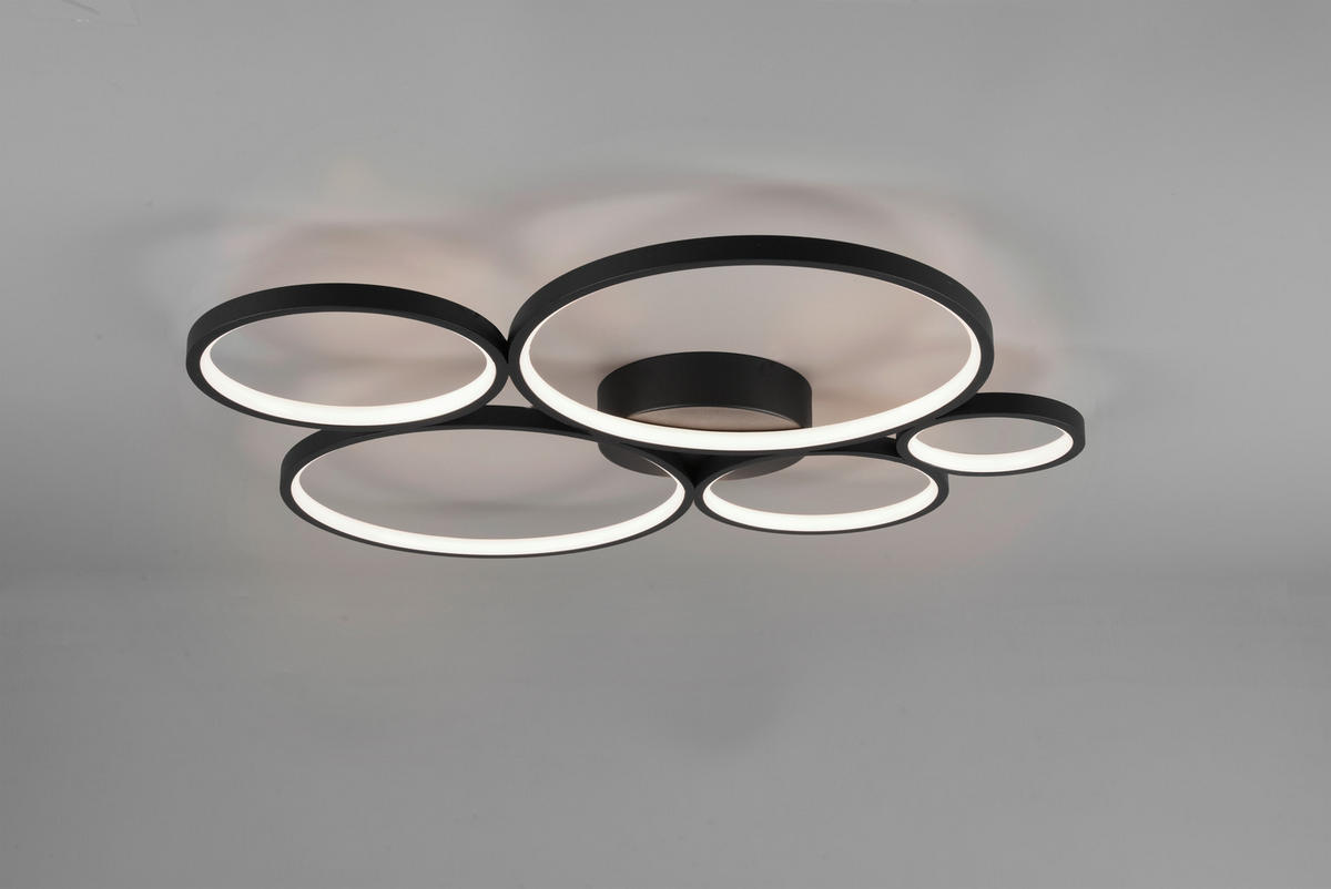 LED-DECKENLEUCHTE    59/53/5,5 cm  - Schwarz, Design, Metall (59/53/5,5cm) - Trio Leuchten