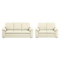 SITZGARNITUR Chenille Beige  - Beige/Alufarben, Konventionell, Textil/Metall (208/156/96/89cm) - Beldomo Comfort