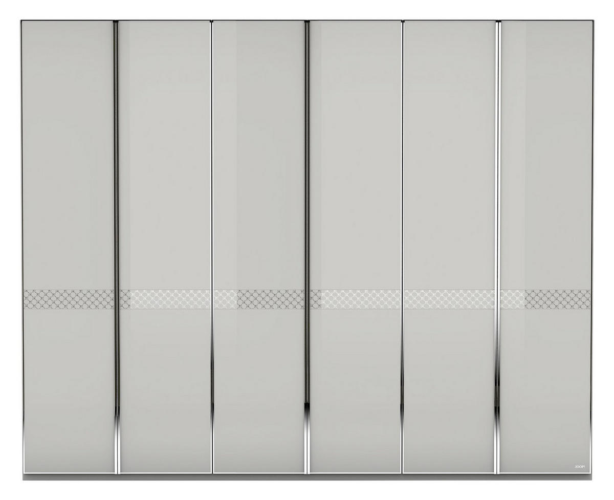 DREHTÜRENSCHRANK 298/240/63 cm 6-türig  - Chromfarben/Hellgrau, Design, Glas/Holzwerkstoff (298/240/63cm) - Joop!
