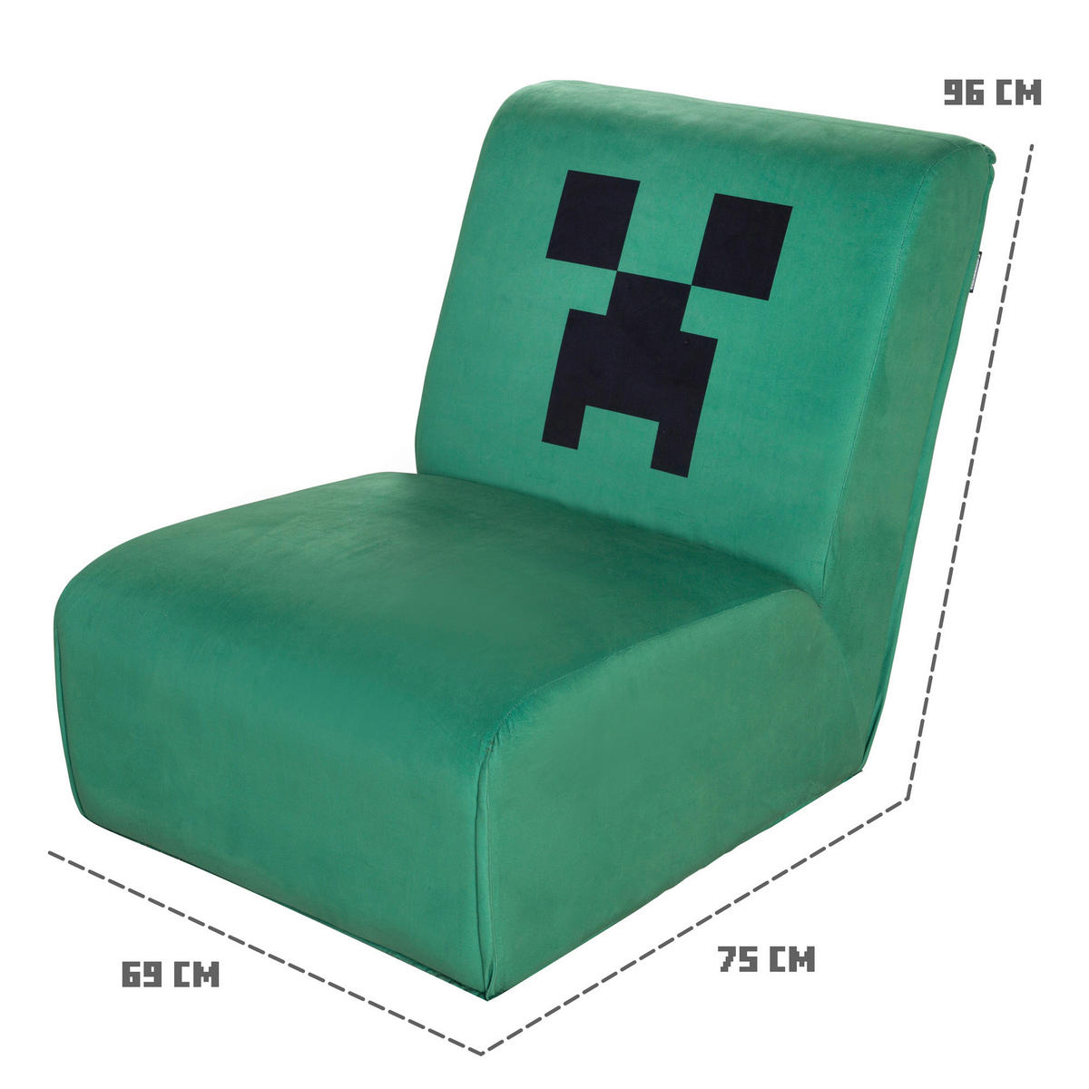 LOUNGESESSEL - Grün, MODERN, Textil (66/80/94cm) - Minecraft