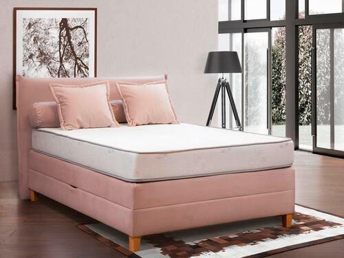BOXSPRING KREVET 140/200 cm     ružičasta  - boja bukve/ružičasta, Moderno, drvo/tekstil (140/200cm) - Hom`in