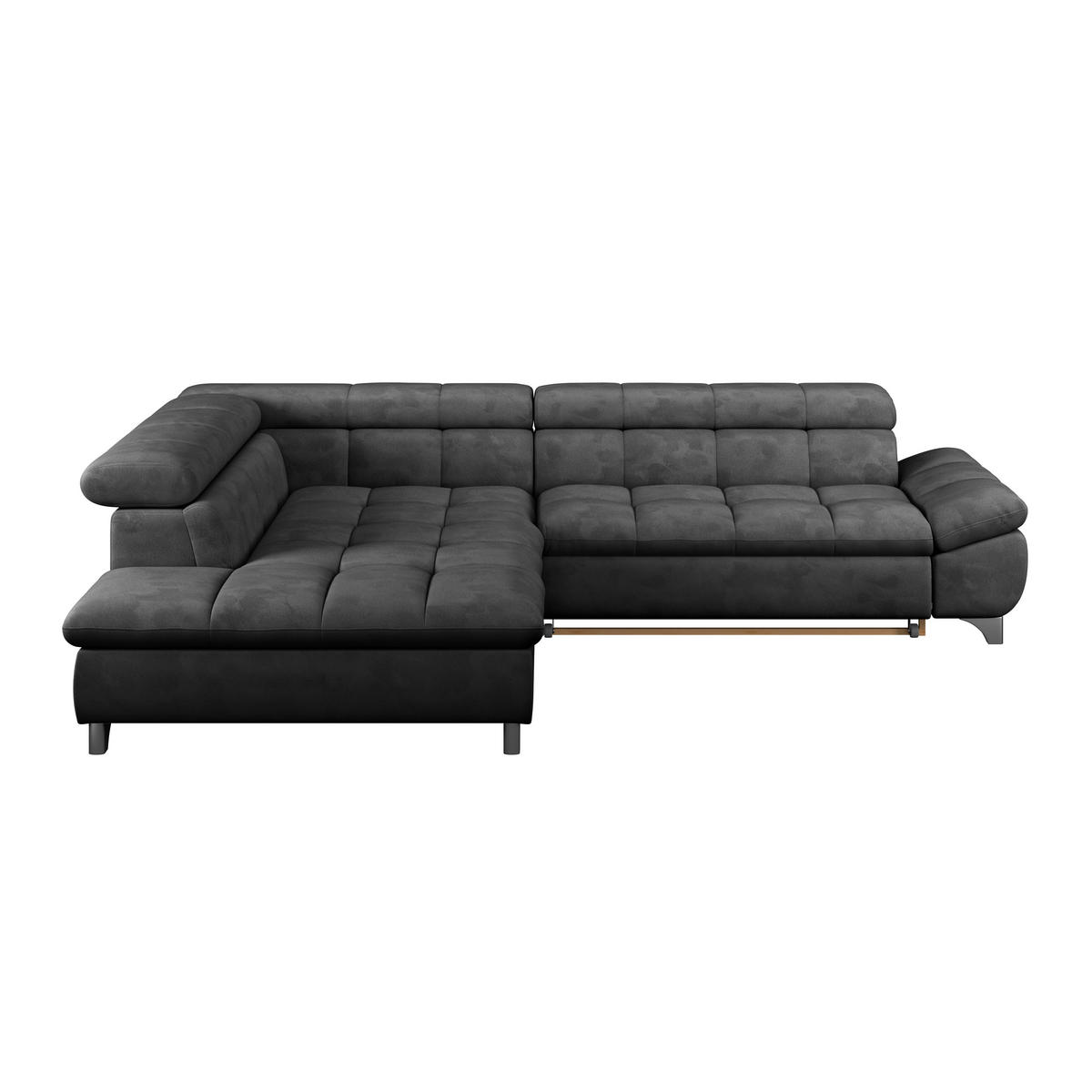 ECKSOFA Anthrazit Chenille  - Chromfarben/Anthrazit, KONVENTIONELL, Textil/Metall (234/312cm) - Livetastic