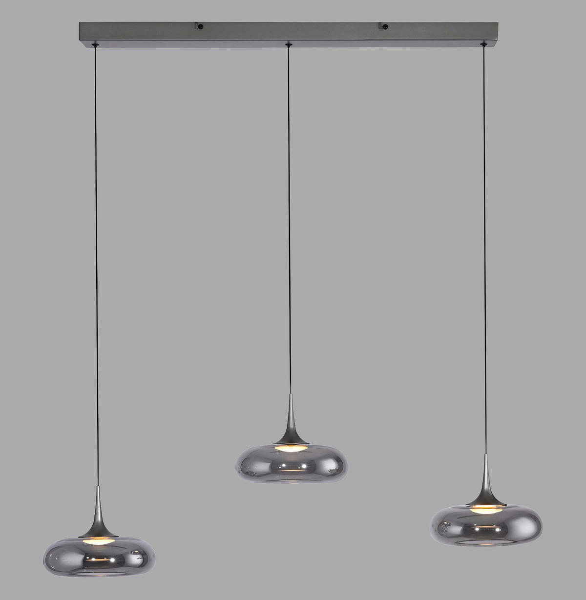 LED-PENDELLEUCHTE 97/22/200 cm  - Grau, Design, Glas/Kunststoff (97/22/200cm) - Schöner Wohnen