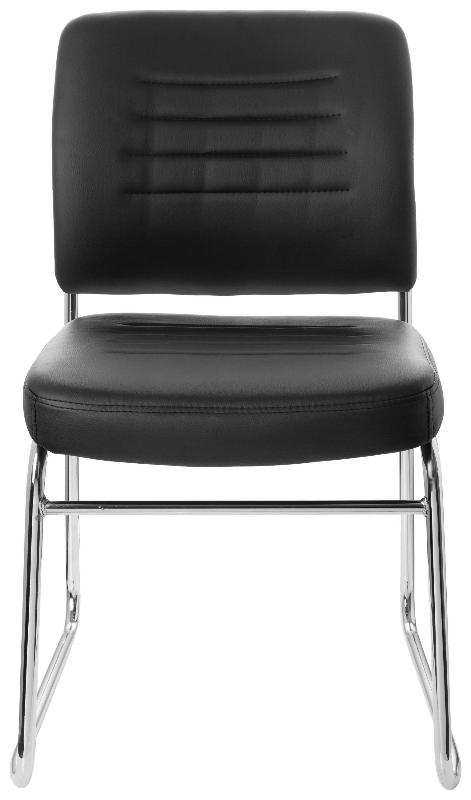 BESUCHERSTUHL Schwarz, Chromfarben  - Chromfarben/Schwarz, MODERN, Textil/Metall (47/85/51cm) - MID.YOU