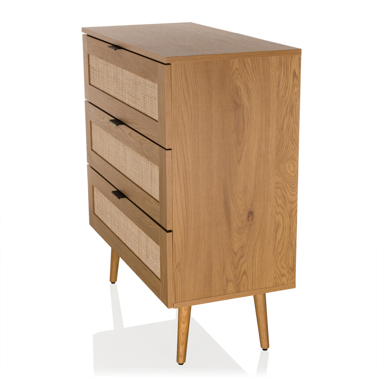 BYRÅ 80/90/40 cm  - svart/ekfärgad, Modern, trämaterial (80/90/40cm) - MID.YOU