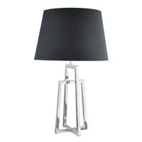 TISCHLEUCHTE York 36/36/60 cm   - Chromfarben/Schwarz, LIFESTYLE, Kunststoff/Textil (36/36/60cm) - Searchlight