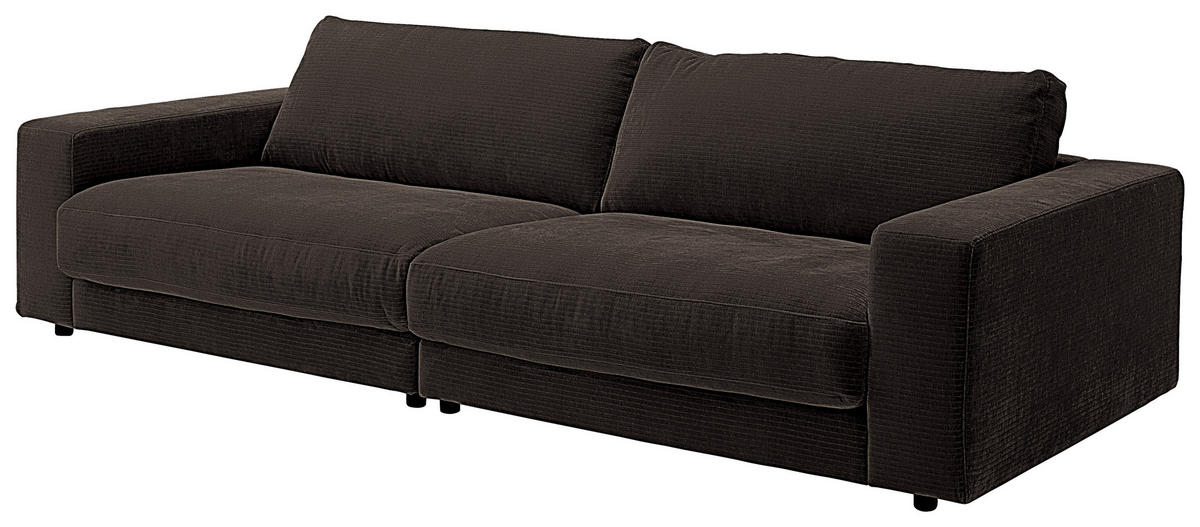 3-SITZER-SOFA in Chenille Anthrazit  - Anthrazit/Schwarz, Design, Kunststoff/Textil (290/86/127cm) - Lomoco