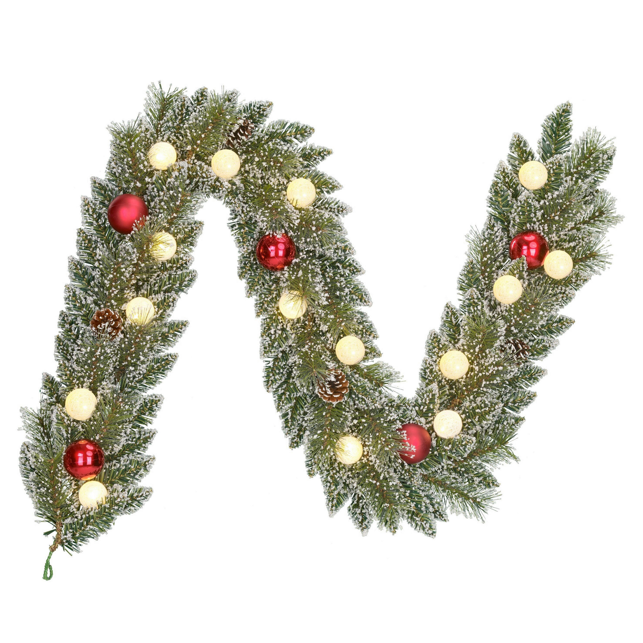 GIRLANDA - zelena/bela, Basics, umetna masa (180/25/25cm) - X-Mas