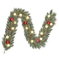 GIRLANDA - zelena/bela, Basics, umetna masa (180/25/25cm) - X-Mas